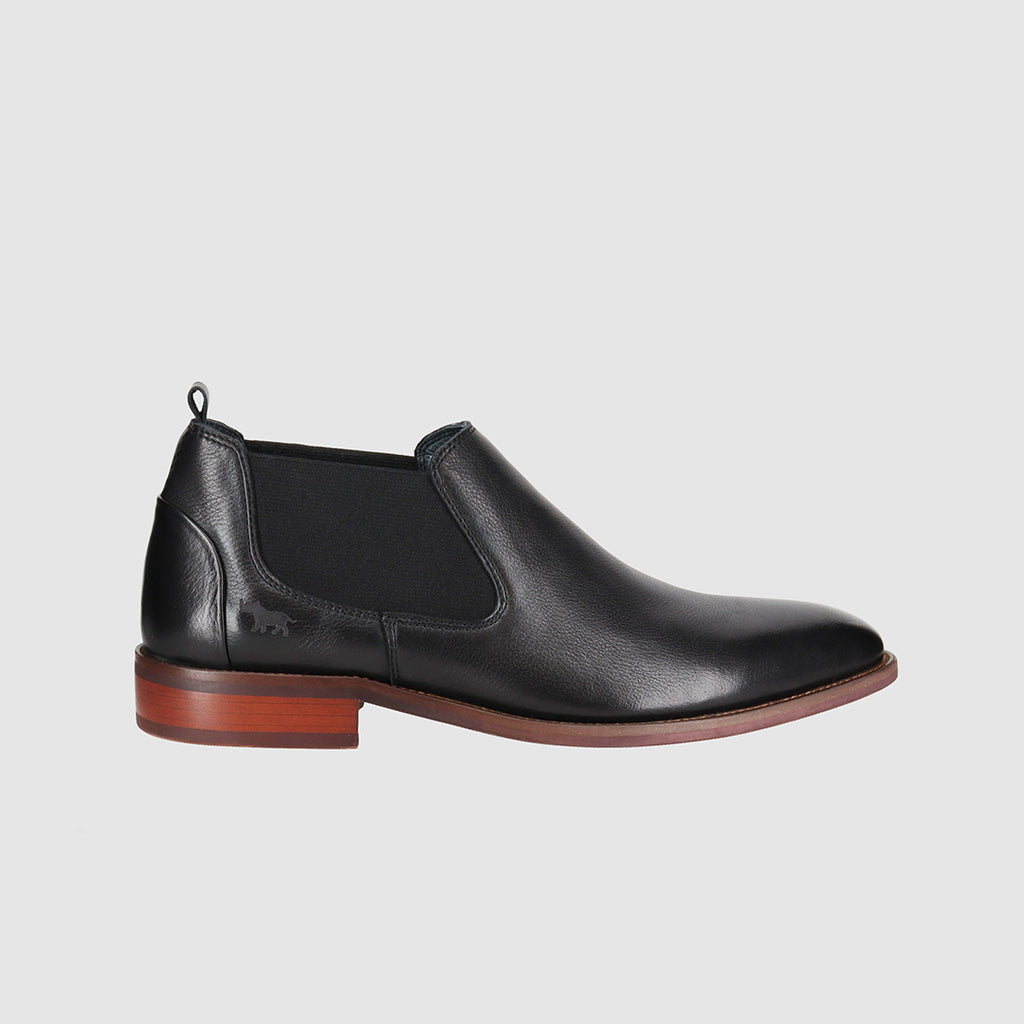 Luis Black Mens Chelsea Boots Wild Rhino Shoes