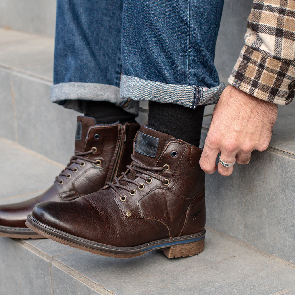 Panama Dark Brown Mens Lace Up Boots Wild Rhino Shoes