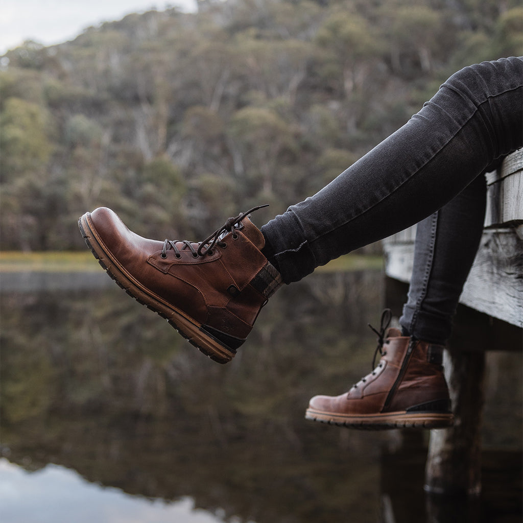 Winter Boots Leather Boots Melbourne Alpine Tan Mens Lace Up Boots