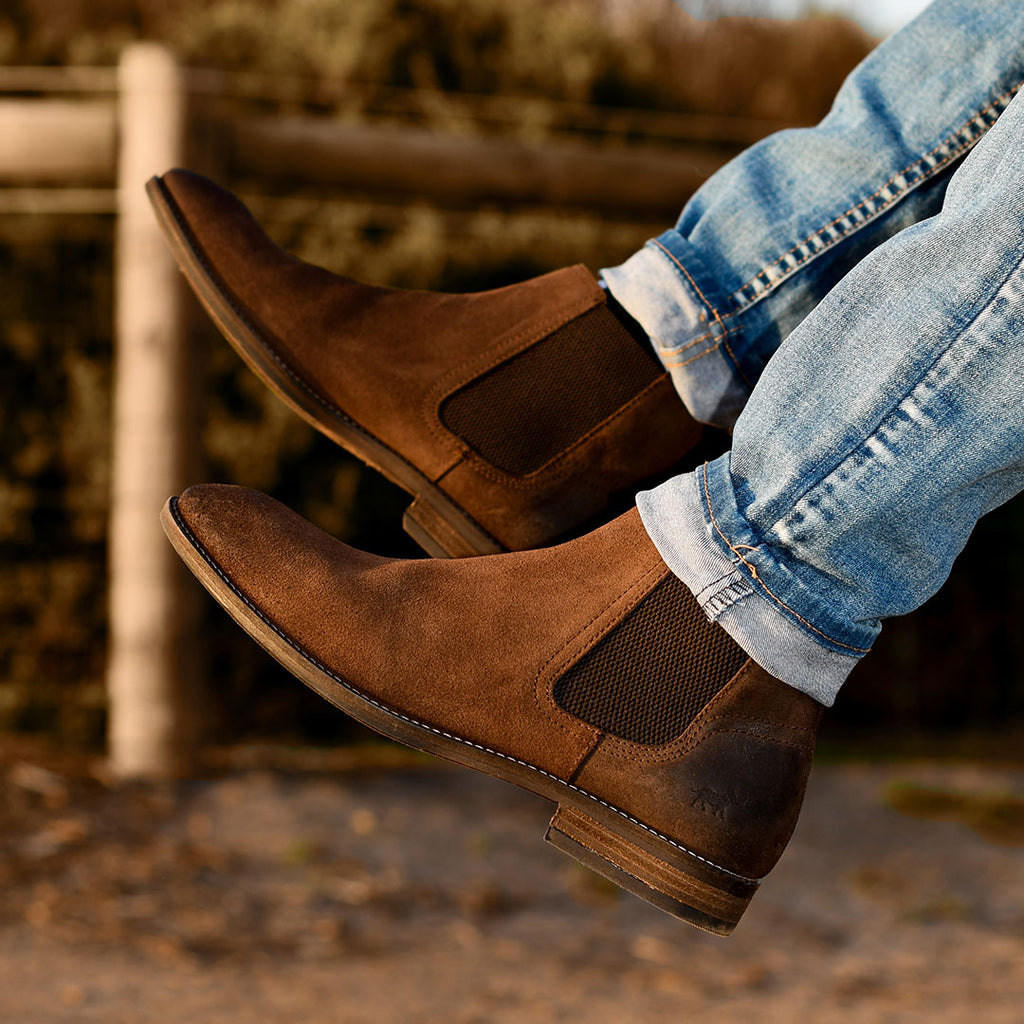 Brown suede dress outlet boots