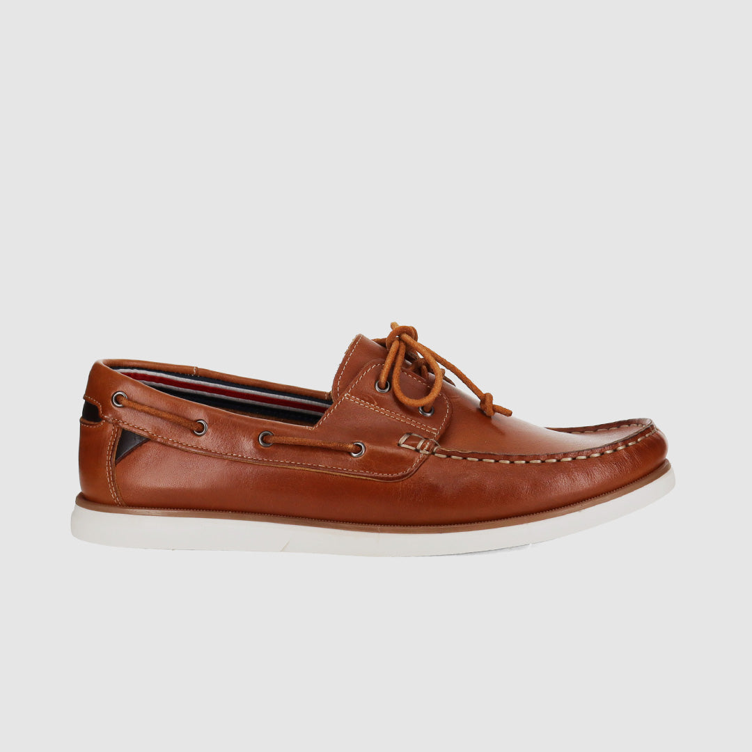 Brighton Cognac Mens Boat Shoes Wild Rhino Shoes
