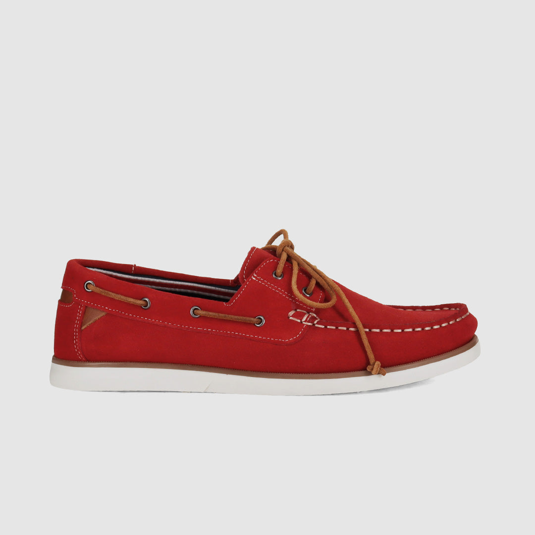 Brighton Red Suede Mens Boat Shoes Wild Rhino Shoes
