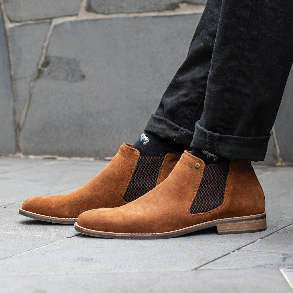 Drake Whiskey Suede - Mens Chelsea Boots - Wild Rhino Shoes