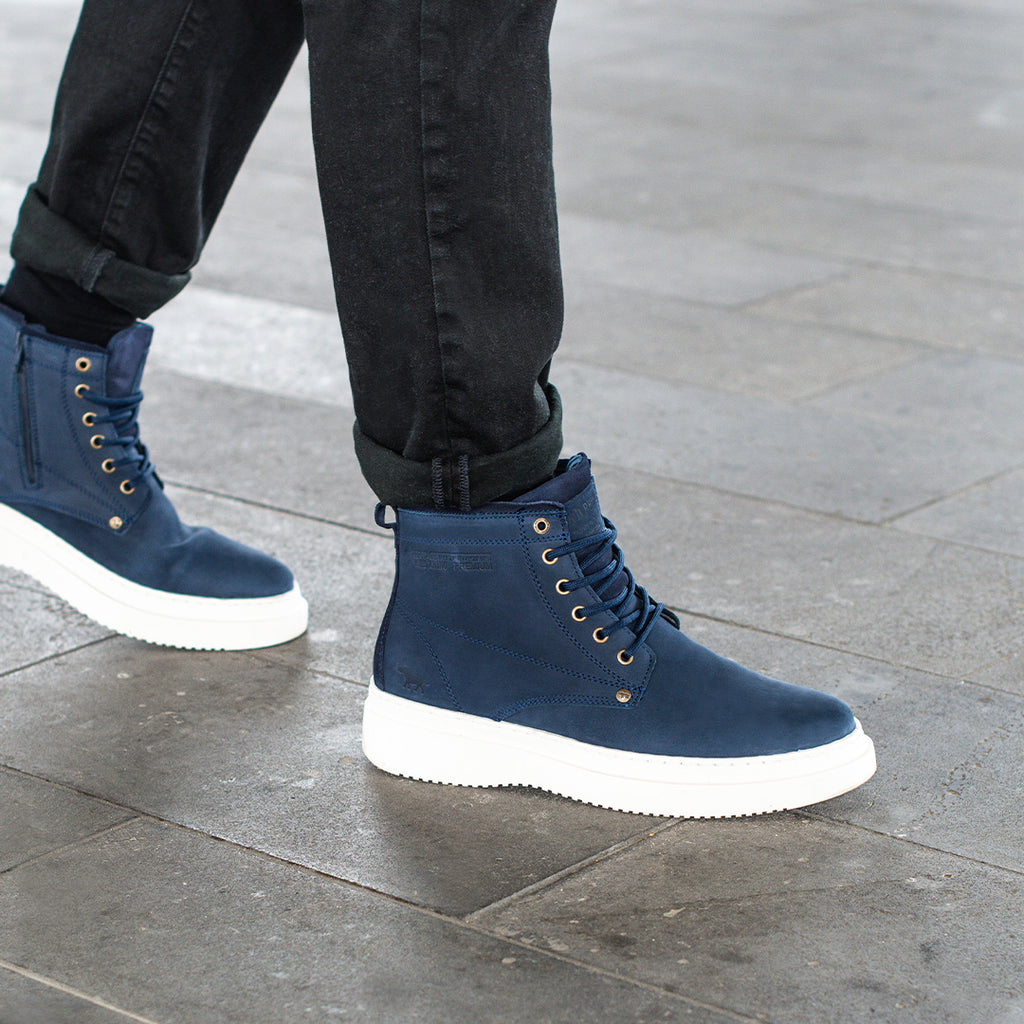 Radical Navy Nubuck - Mens Lace Up Boots - Wild Rhino Shoes