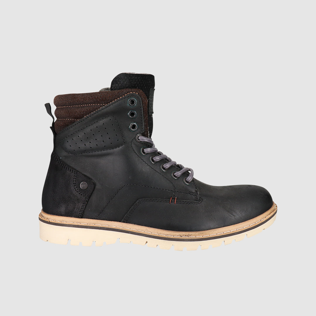 Wild Rhino Woodland Leather Boots Black Wilder Black Mens Lace