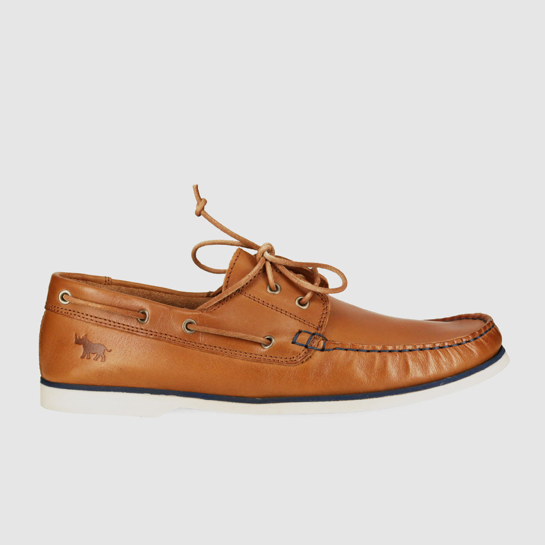Byron Tan Mens Boat Shoes Wild Rhino Shoes - Main Image